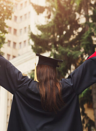 Happy woman on her graduation day at university